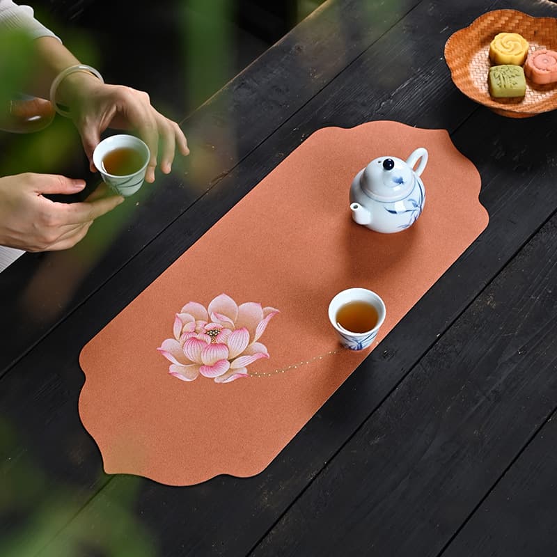 Small Size Waterproof Tea Tablecloth Chan Spirit Tea Accessories Table Flag Tea Set Decorative Cloth Art from Fujian China