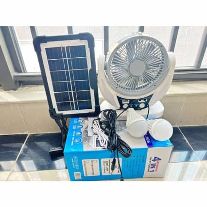 Solar Charging Fan for Outdoor Camping with Bluetooth Remote Control, 6-Inch Energy-Saving Fan with Light