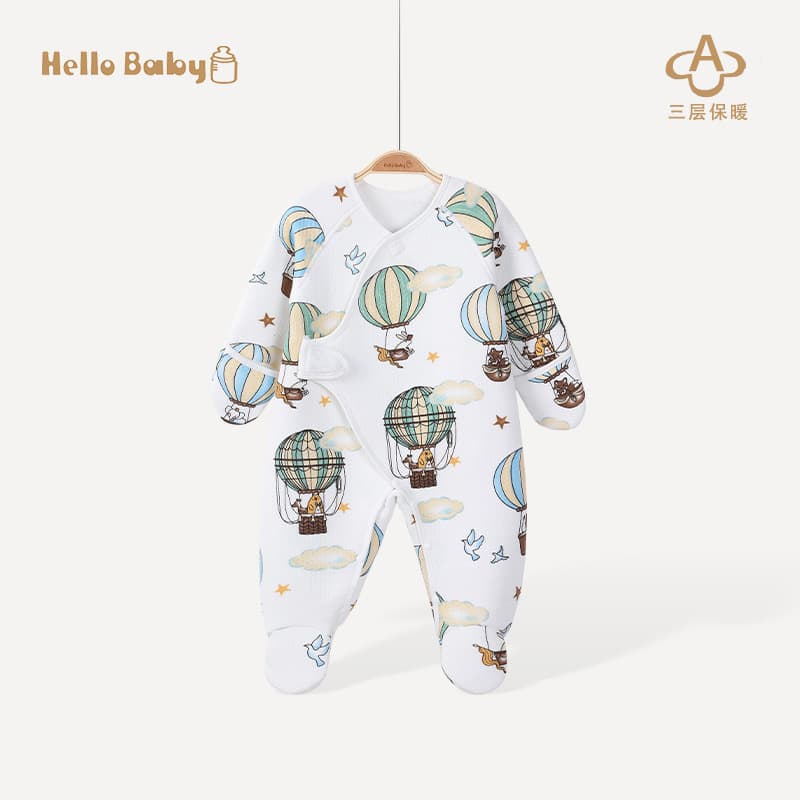 Newborn Ankle-Wrapped Jumpsuit Thermal Underwear Romper Baby Jumpsuit Autumn and Winter