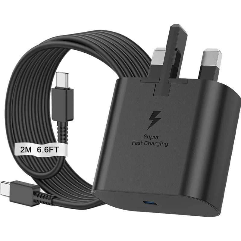 Amazon 25W Compatible Samsung Charger S24 Original EU/US/UK Samsung Fast Charging Set
