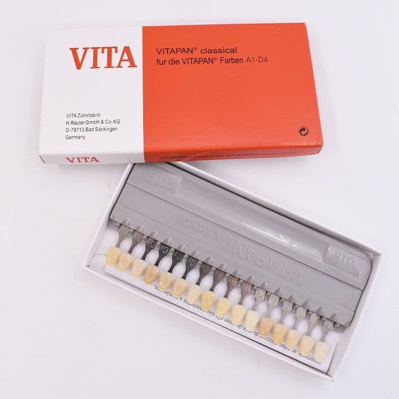 Dental Material 16-Color Shade Guide Tooth Color Comparison Plate for Resin Oral Dentistry, Special Gum Protection and Whitening
