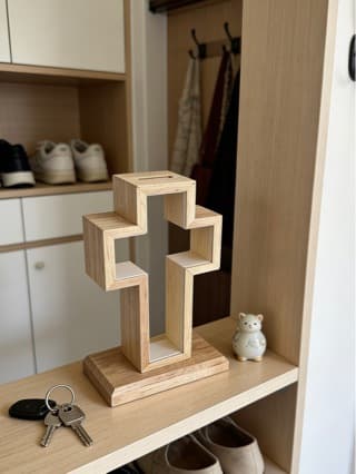 Creative and simple desktop storage cross piggy bank study desk organization cross piggy bank