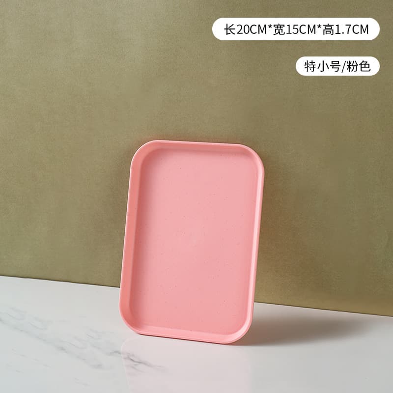 Ins Wheat Straw Tray, Household Plate, Commercial BBQ Skewer Serving Tray, Large Plastic Tea Water Tray, Square Shape