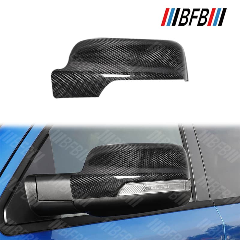 Suitable for Dodge RAM Ram dry carbon fiber rearview mirror cover T-Rex dry carbon fiber left and right rearview mirror housing covers