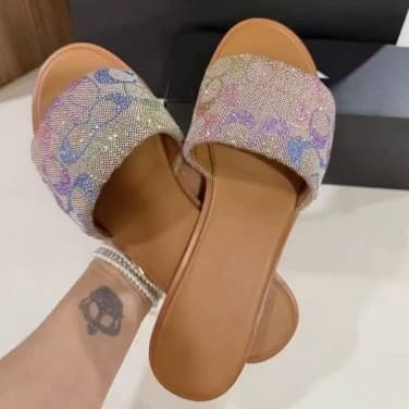 C Home Flat In Stock Cross-border Large Size Summer Beach Casual Flat Sandals Women's One-Band Beach Sandals