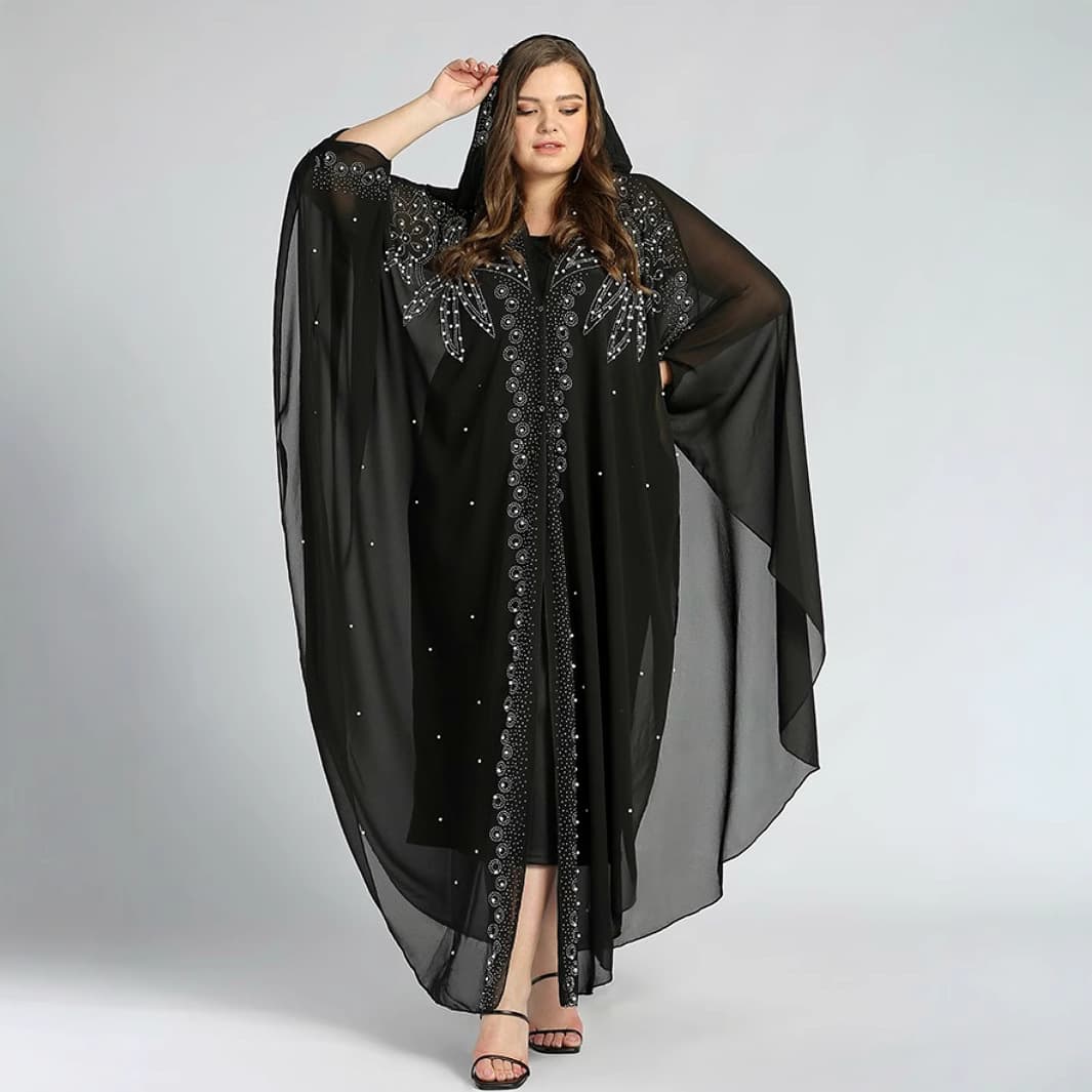 2025 Sequin Hot-Fix Rhinestone Spring Crystal Middle East Africa Southeast Asia Rhinestone Bell Sleeve Loose Shawl Cross-border Hot Selling