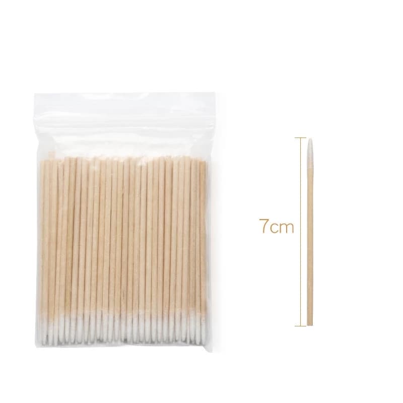 100 cotton swab brushes, kapok eyelash extension glue removal tools, Korean style tattoo tipped kapok swabs