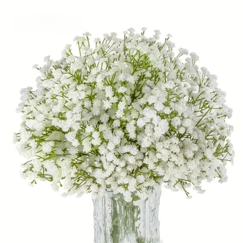 Cross-border Drop Shipping Realistic Baby's Breath Bouquet Green Stem Artificial Floral Arrangement No Maintenance Fake Flowers for Weddings