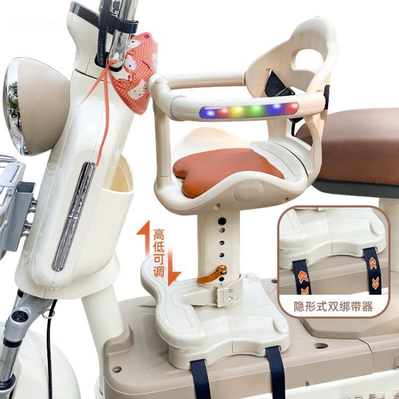 Electric scooter child seat front-mounted, battery-powered vehicle baby motorcycle safety seat, tricycle infant small stool