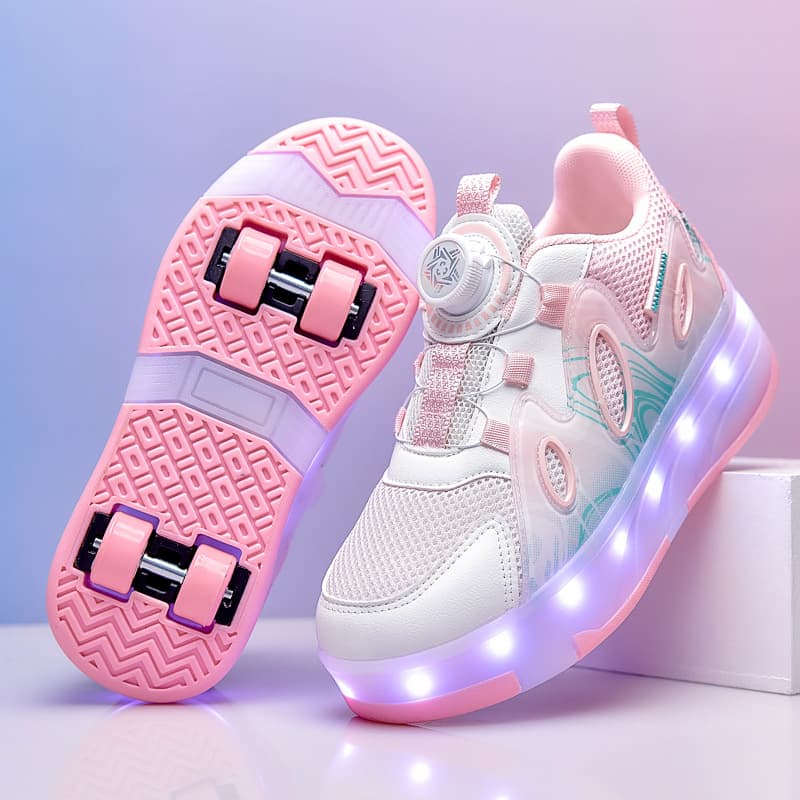 Girls' Heel Wheels Shoes Summer 2026 New Style Children's Light-Up Glowing Skates Girls Students Removable Roller Shoes