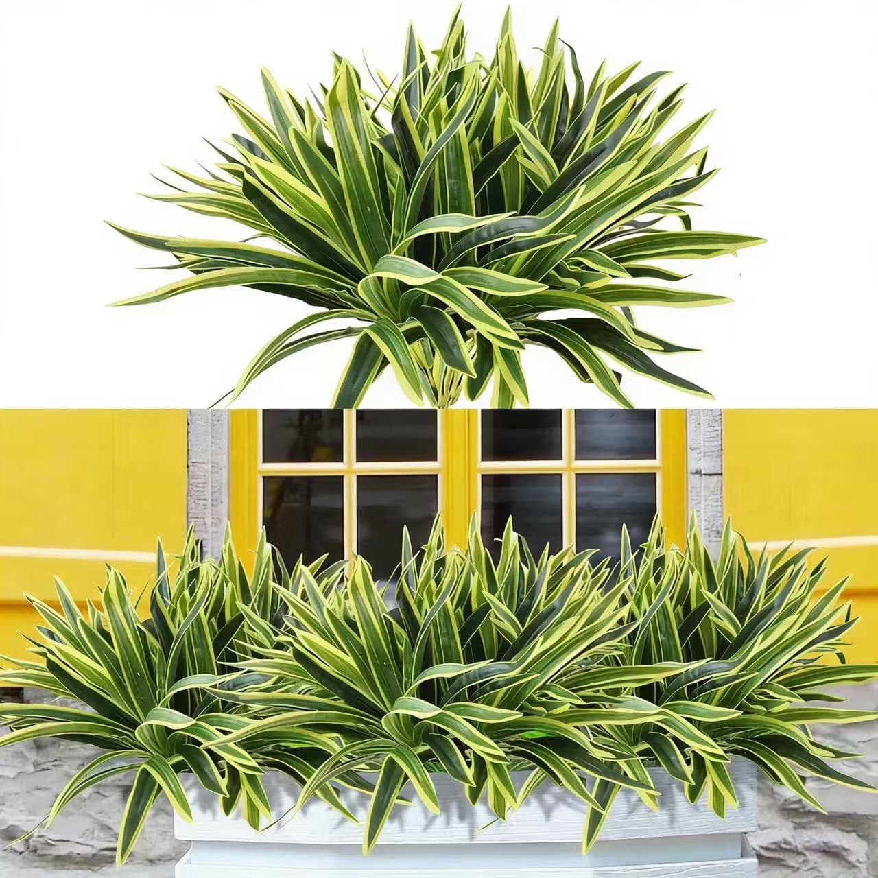 Artificial Green Plant Landscape Spider Grass Outdoor Home Greenery Floral Decoration Matching Accessories Fake Flowers