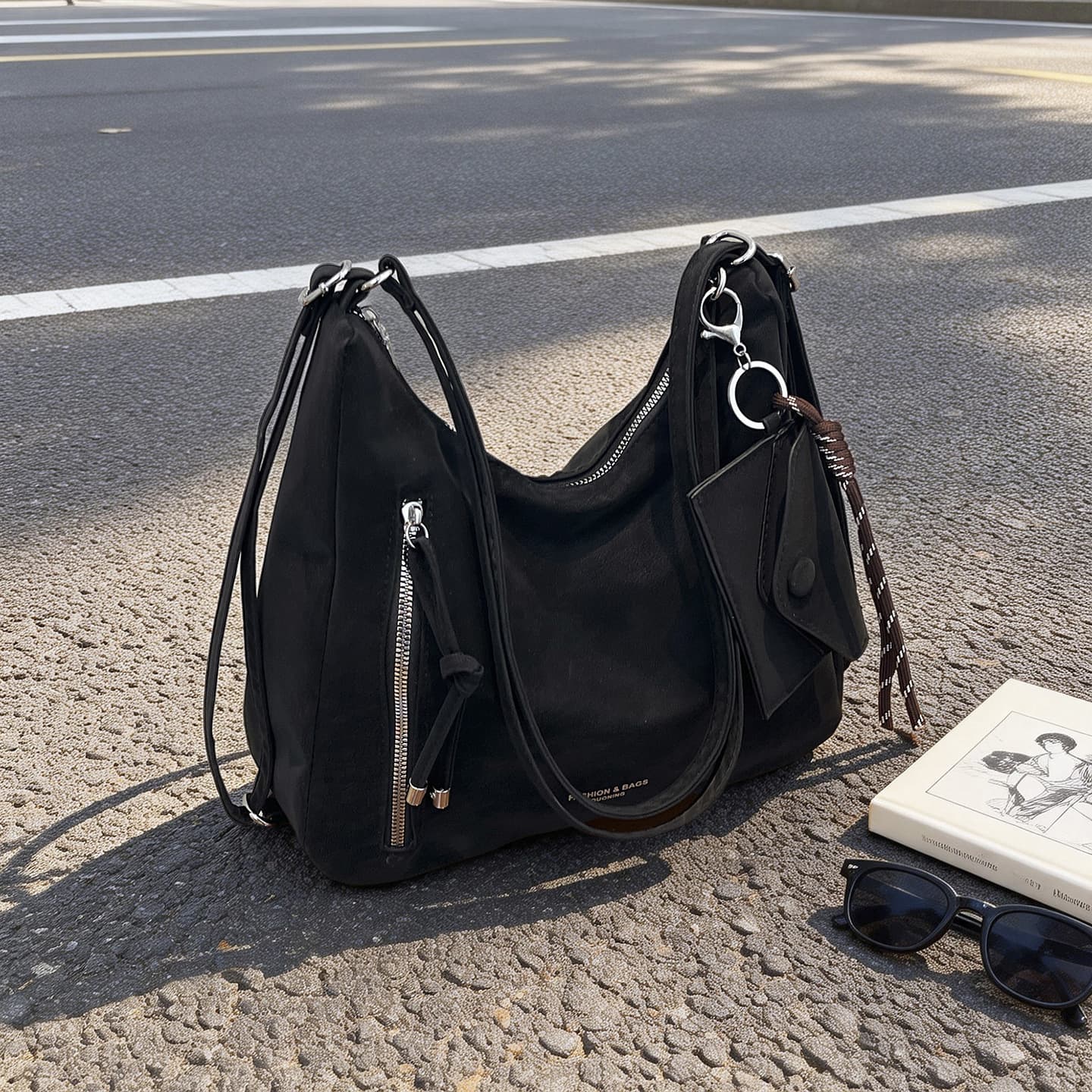 2026 New MIU-Style Versatile Tote Bag, Large-Capacity Crossbody Bag, Relaxed Vintage Matte Commuter Shoulder Bag
