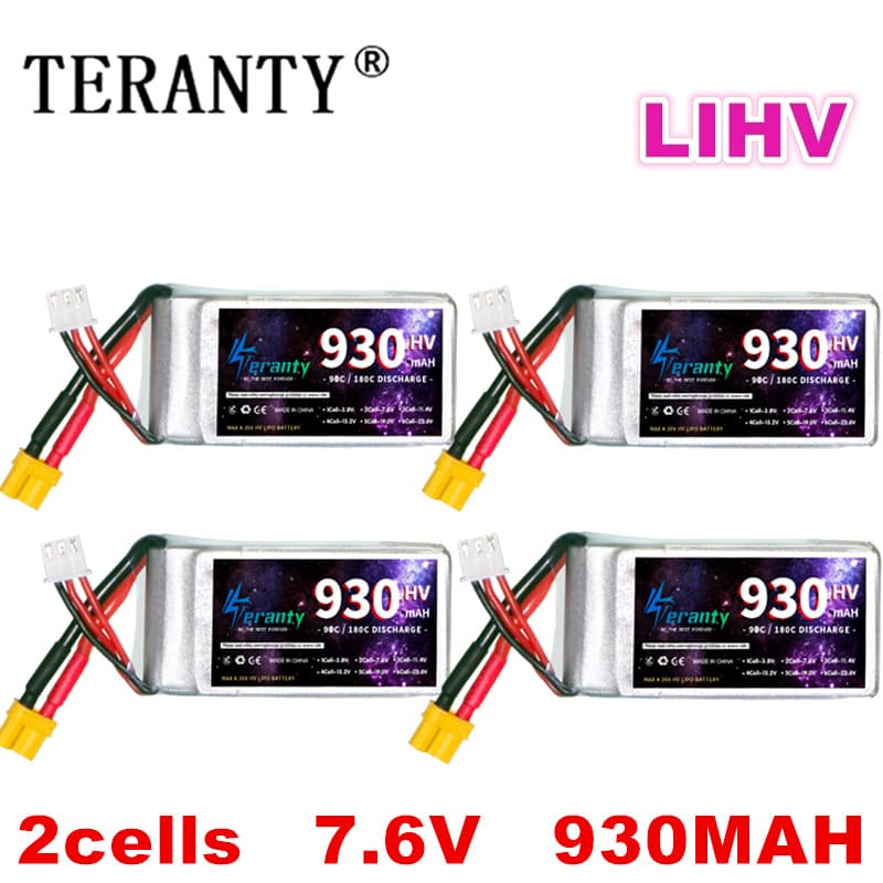 HV Crossing Aircraft Model UAV FPV Battery 930mAh 2S 7.6V 90C High Voltage Lithium Battery