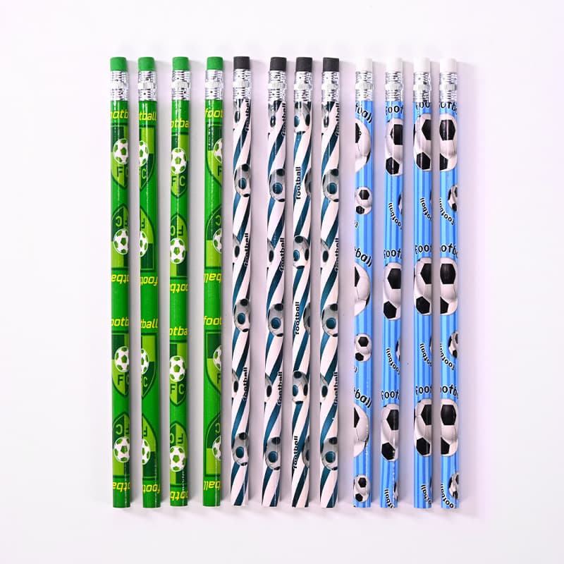 Cross-border Pencil Football Pencil Baseball Basketball Rugby Theme Pencil with Eraser Student Supplies Football Eraser