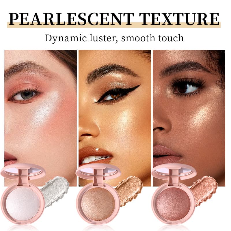 A.M.G Cross-border Foreign Trade Highlight Baked Powder Compact Face Contour Natural Three-dimensional Subtle Glow Enhances Complexion Fine Highlight Powder