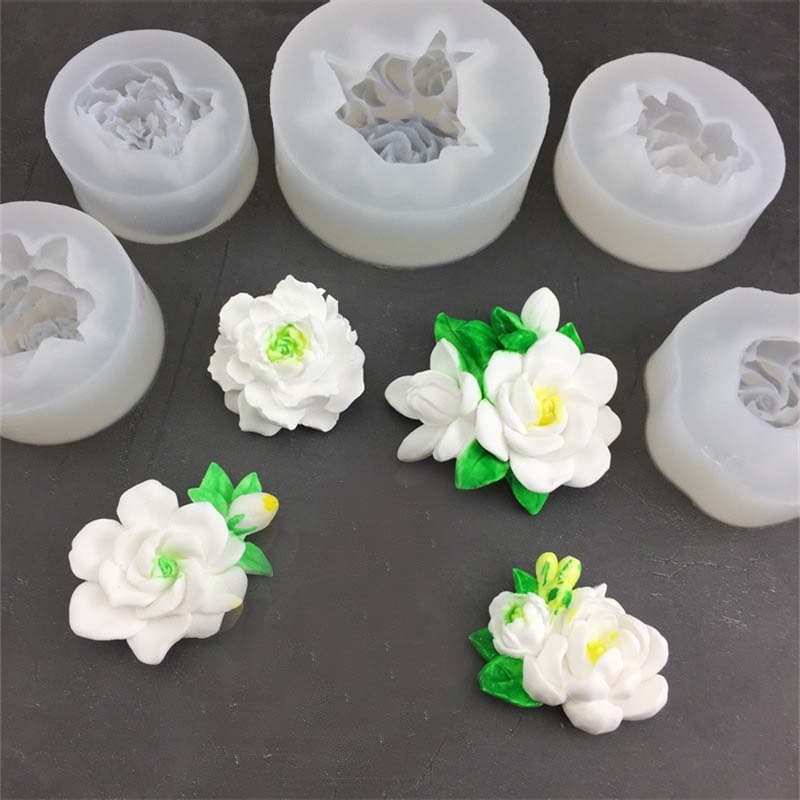 Silicone Mold Jasmine Flower Chrysanthemum Chocolate Mousse Car Fragrance Wax Piece Plaster Drip Glue Model Irregular Shape Baking Tool