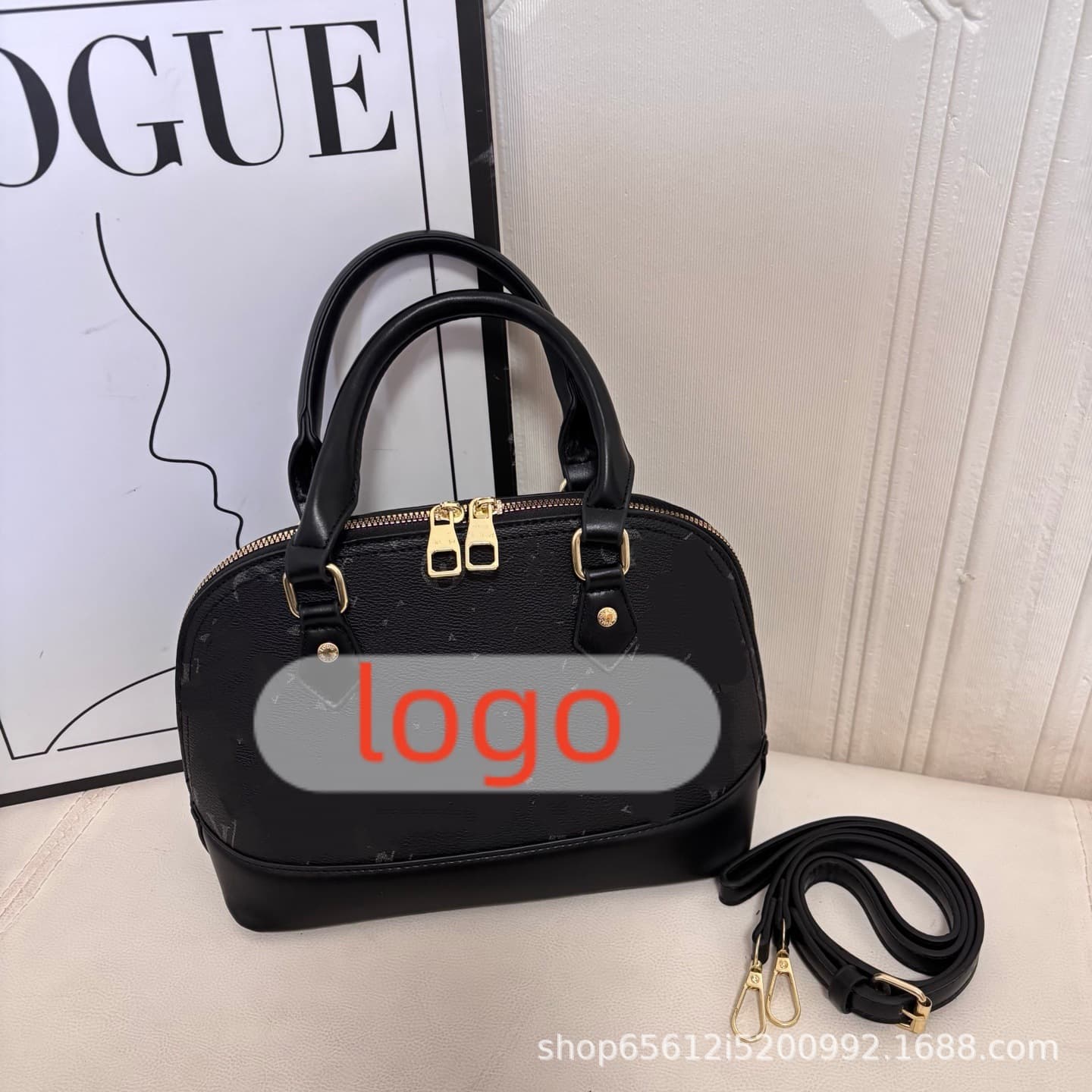 Classic Monogram Shoulder Bag for Women, Fashionable Work Commute Niche Bag, Mini Checkerboard Shell Bag for Women
