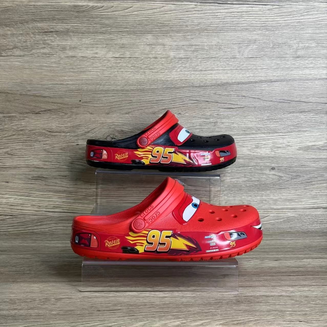 McQueen Cars 2 Boys and Girls Shoes 2024 Spring Toe-Covered Beach Sandals Outdoor Casual Hole Shoes