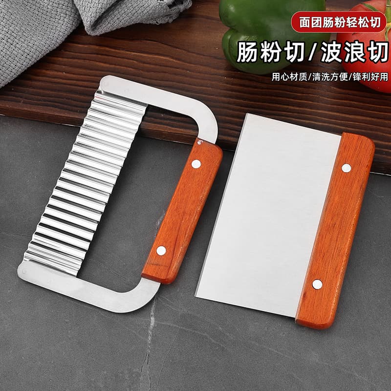 Rice roll cutter, corrugated knife, stainless steel strip cutter, corrugated cutter, corrugated cutter, special knife for potato rice rolls.