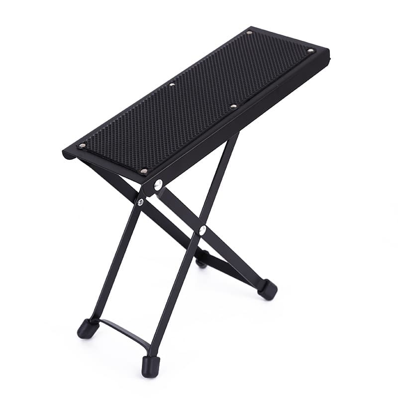 Multi-Level Metal Adjustable Wide Foot Pedal for Acoustic Guitar Performance, Foldable Footrest Pedal
