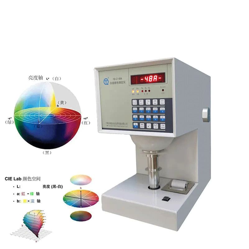 YQ-Z-48A Chroma Meter for Whiteness/Color Difference/Yellowness, 10 Reference Storage Groups, Specialized for Textile Dyeing/Paper Making