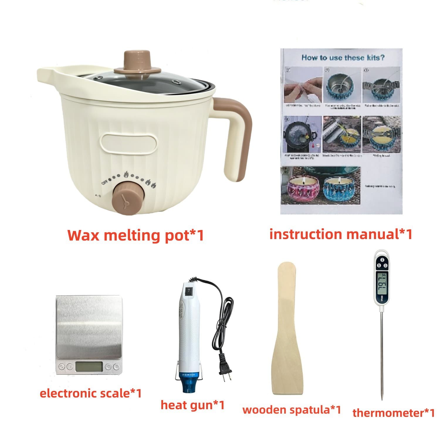 Candle Making Kit with Wax Melter Candle Wax, Candle Making Furnace Tool Set for Adults