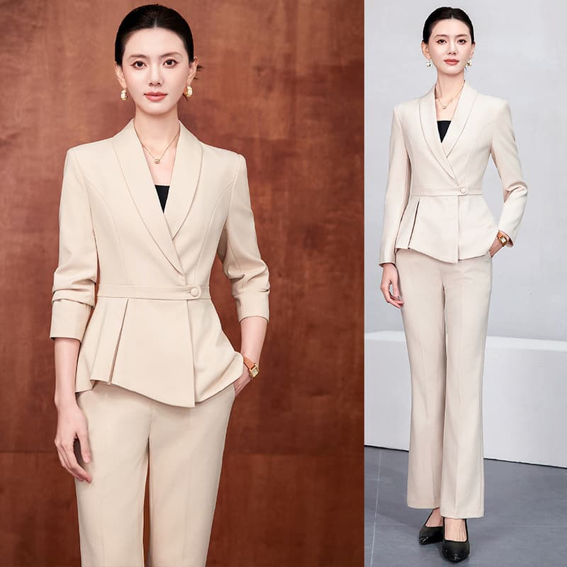 Ladies elegant suit 2026 spring and autumn new fashion versatile suit jacket capable long sleeves irregular