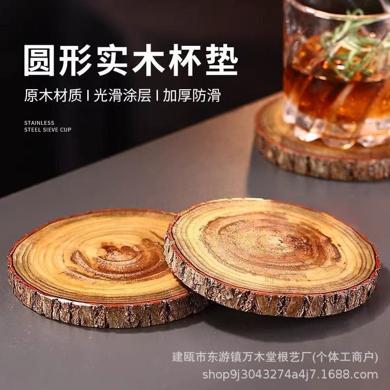 Natural Solid Wood Coaster Heat Insulation Pad Wood Root Carving Mat Anti-Scald Mat Tea Ceremony Base Handmade