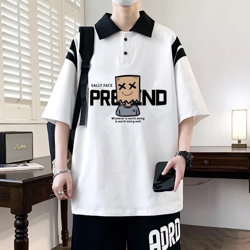 Teenage short-sleeved T-shirt boys 13-15 years old middle school and high school students trendy and handsome 14-year-old men's summer half-sleeved