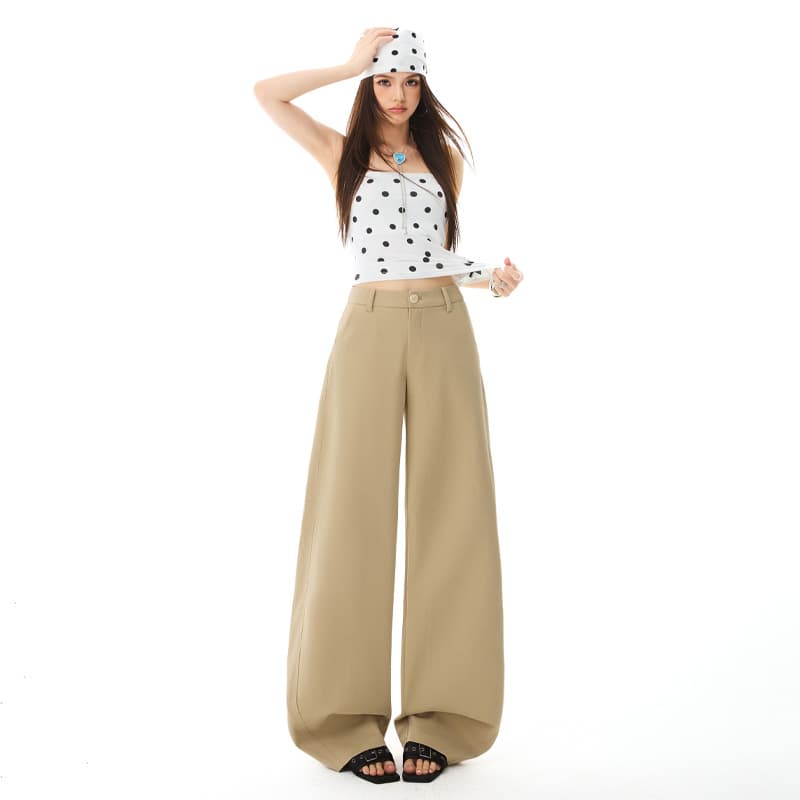 2026 Summer New Arrival & Beautiful Soft White Fabric Lightweight Flowing Old Money Style Wide Leg Pants for Women