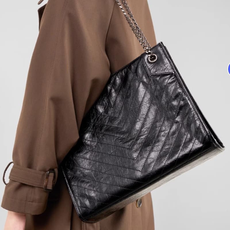 High-End Large Capacity 2024 Leather Roaming Bag Women's Commuter Bag Chain Single Shoulder Crossbody Women's Bag Armpit Tote Bag
