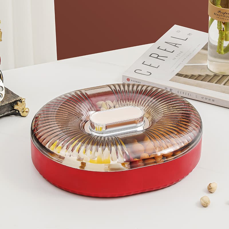 Light Luxury Candy Box with Lid, Living Room Snack Tray with Compartments, Multi-Layer Stackable, Customizable with LOGO