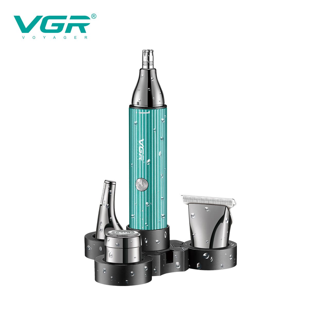 VGR630 4-in-1 Washable Men's Nose Hair Trimmer Multi-Function Cleaner USB Electric Eyebrow Trimmer