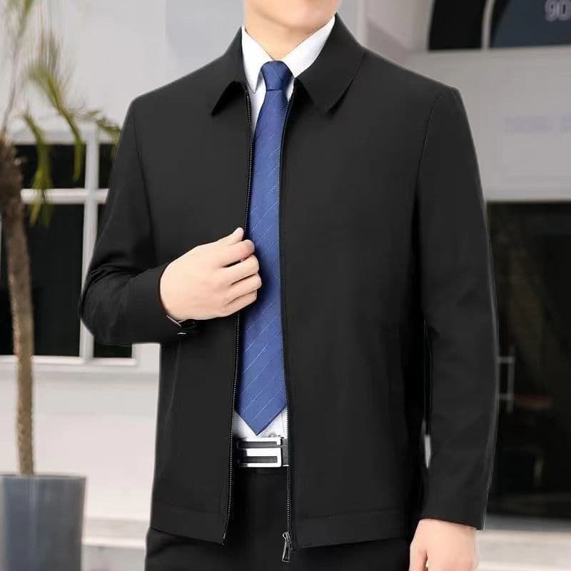 Spring and autumn new men's jacket lapel middle-aged dad's cadre executive jacket manufacturer wholesale