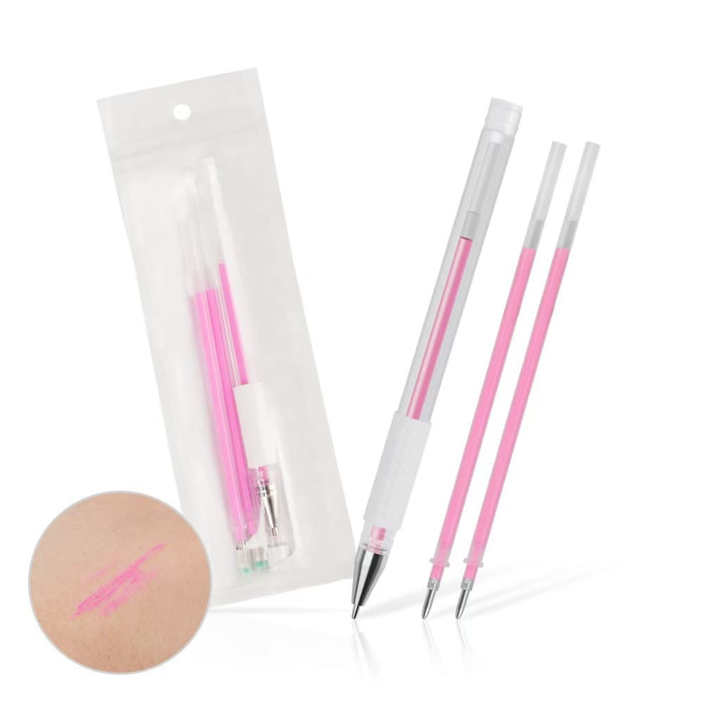 Tattoo Pen 3-Pack Multicolor Positioning Marker Pen for Beginners Practice Eyebrow Tattoo Korean Marker Pen