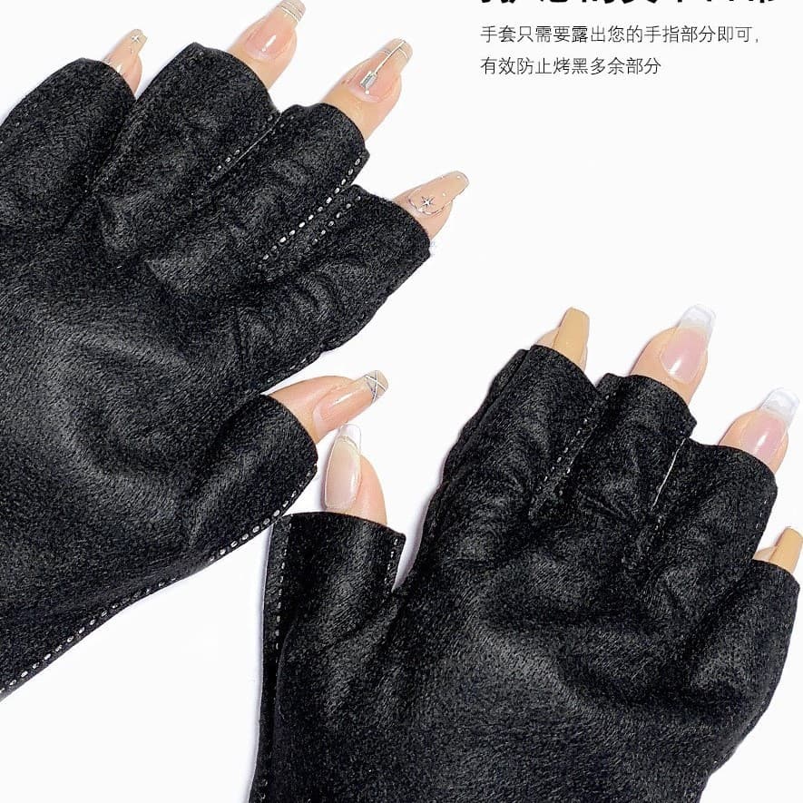 Sun Protection Gloves UV Protection Nail Art Gloves Hand Mask Anti-UV Light Anti-Tanning Half-Finger Gloves for Curing Lamp Nail Art Wholesale