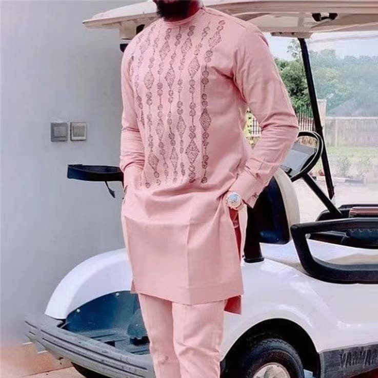 2024 New Arrival In Stock Fast Shipping AliExpress Amazon Hot Selling Set African Ethnic Print Casual Men's Suit