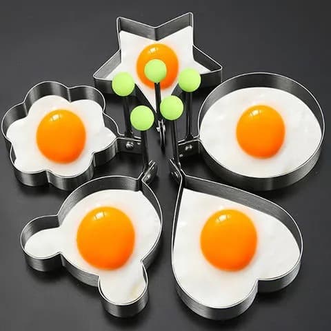 Creative Stainless Steel Egg Frying Pan, Heart-Shaped Egg Mold, Heart Model Egg Ring for Frying and Steaming Poached Eggs