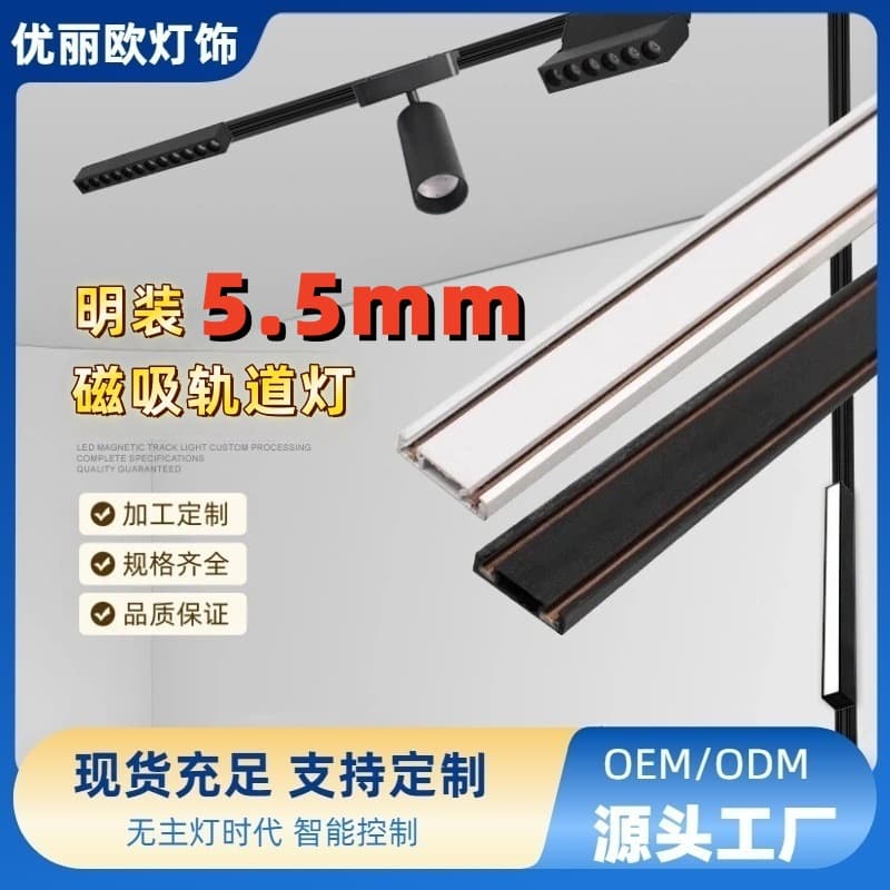 LED Magnetic Track Light Embedded Main-Light-Free 48V Flood Light Living Room Magnetic Track Grid Light
