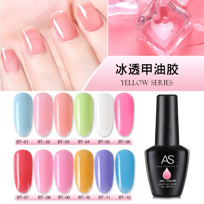 Manicure Supplies 2022 Ice Transparent Nail Polish Summer Translucent Jelly Glue Milky White White Kodan Barbie Glue Glossy Surface