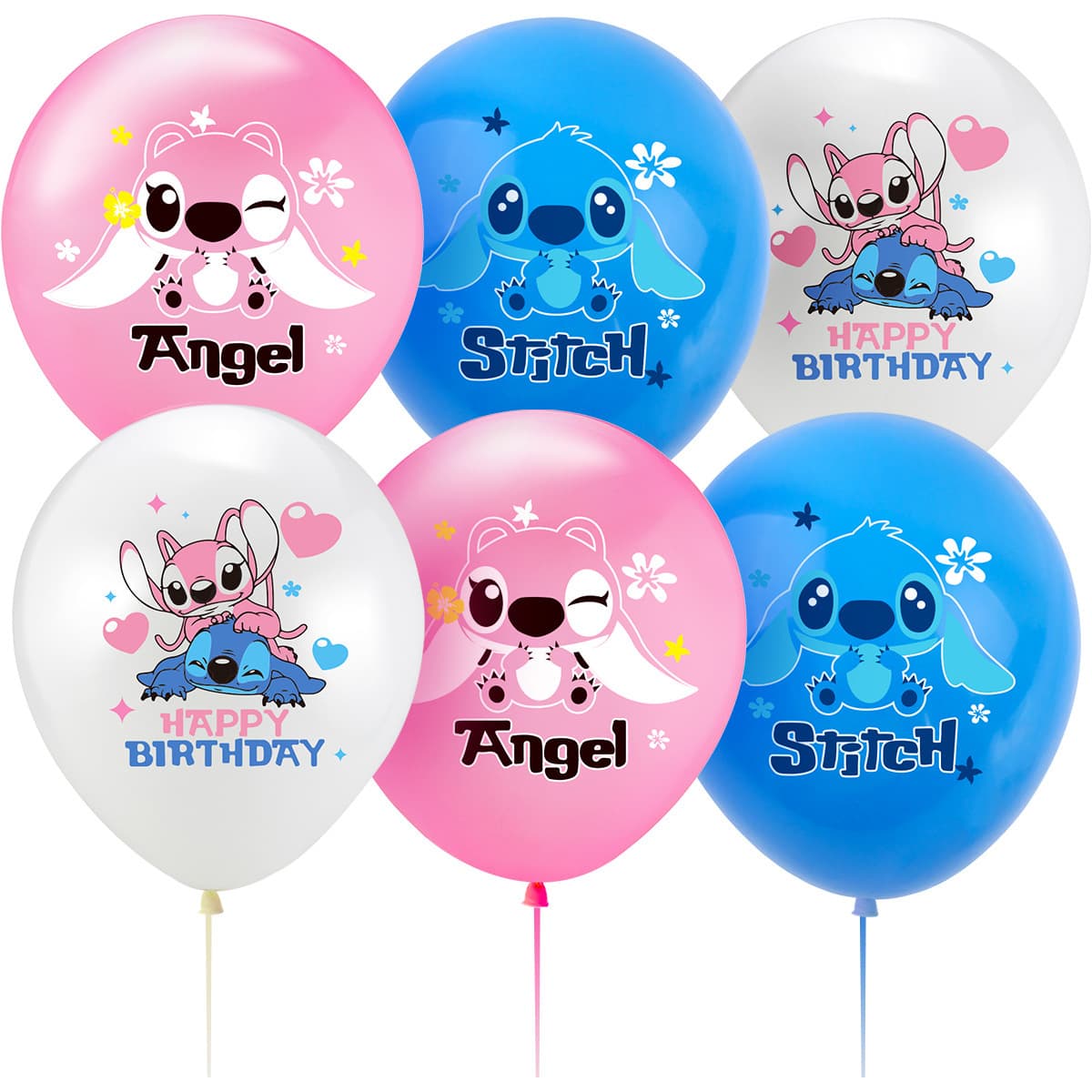 Cross-border 12-inch Stitch and Angel Latex Balloons for Kids Birthday Party Decoration