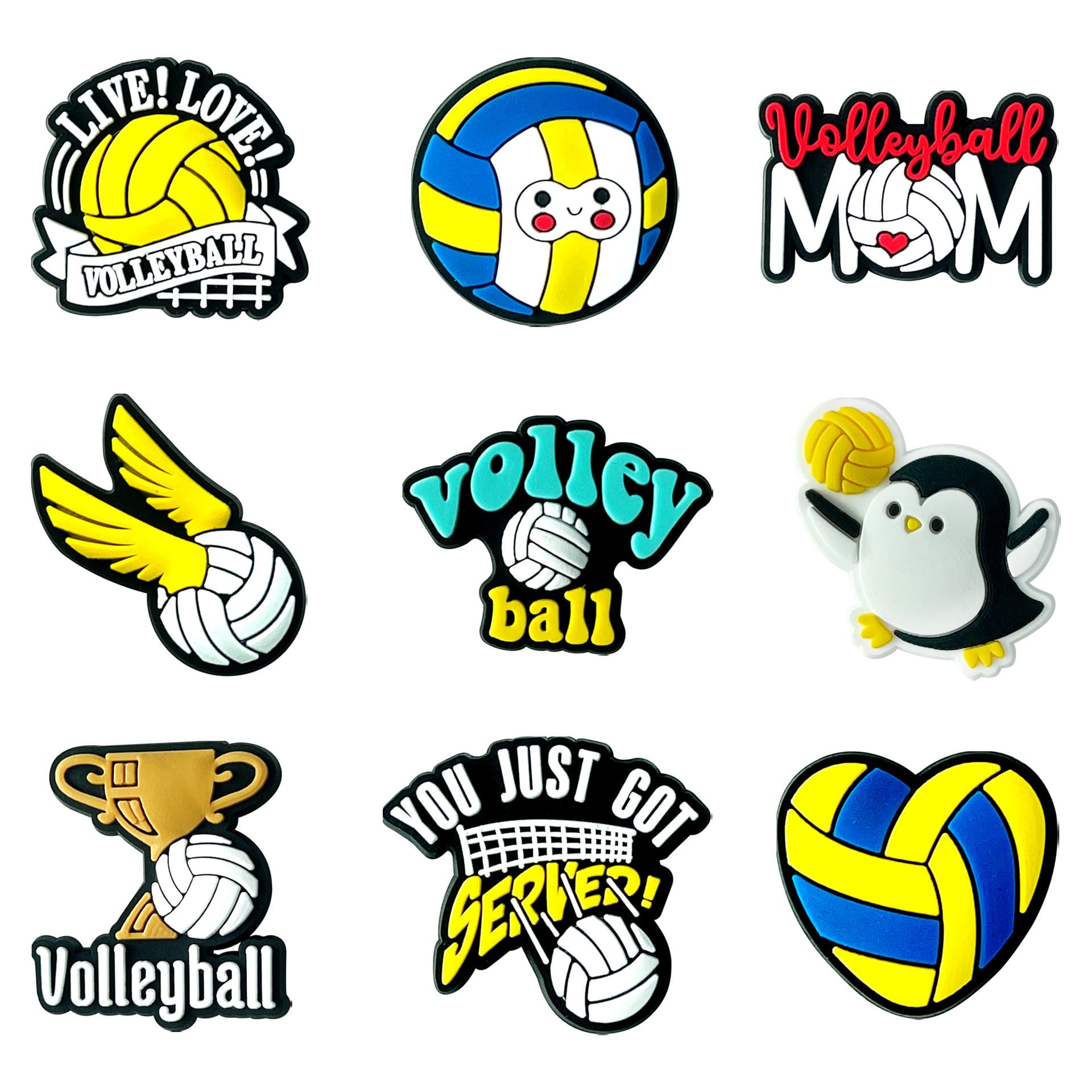 Volleyball Shoe Charms for Crocs Accessories Volleyball Sports Series Croc Charms PVC Shoe Accessories