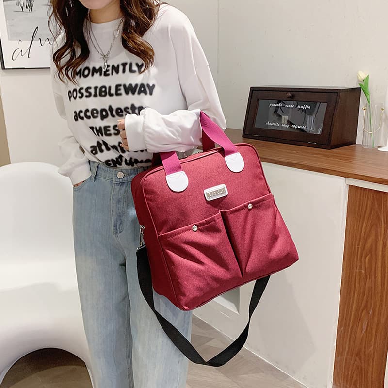 Cute Foldable Cartoon Short-distance Travel Bag Cover Rod Luggage Bag Shoulder Fitness Bag Women's Sports Bag Women's Trendy