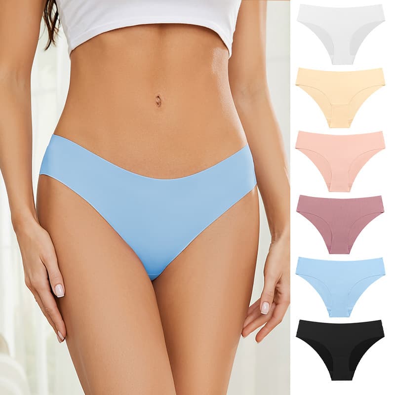 European and American Half-Back Ice Silk Seamless Maternity Underwear, Cotton Crotch Breathable Lifting Women's Sexy Low-Waist Bikini
