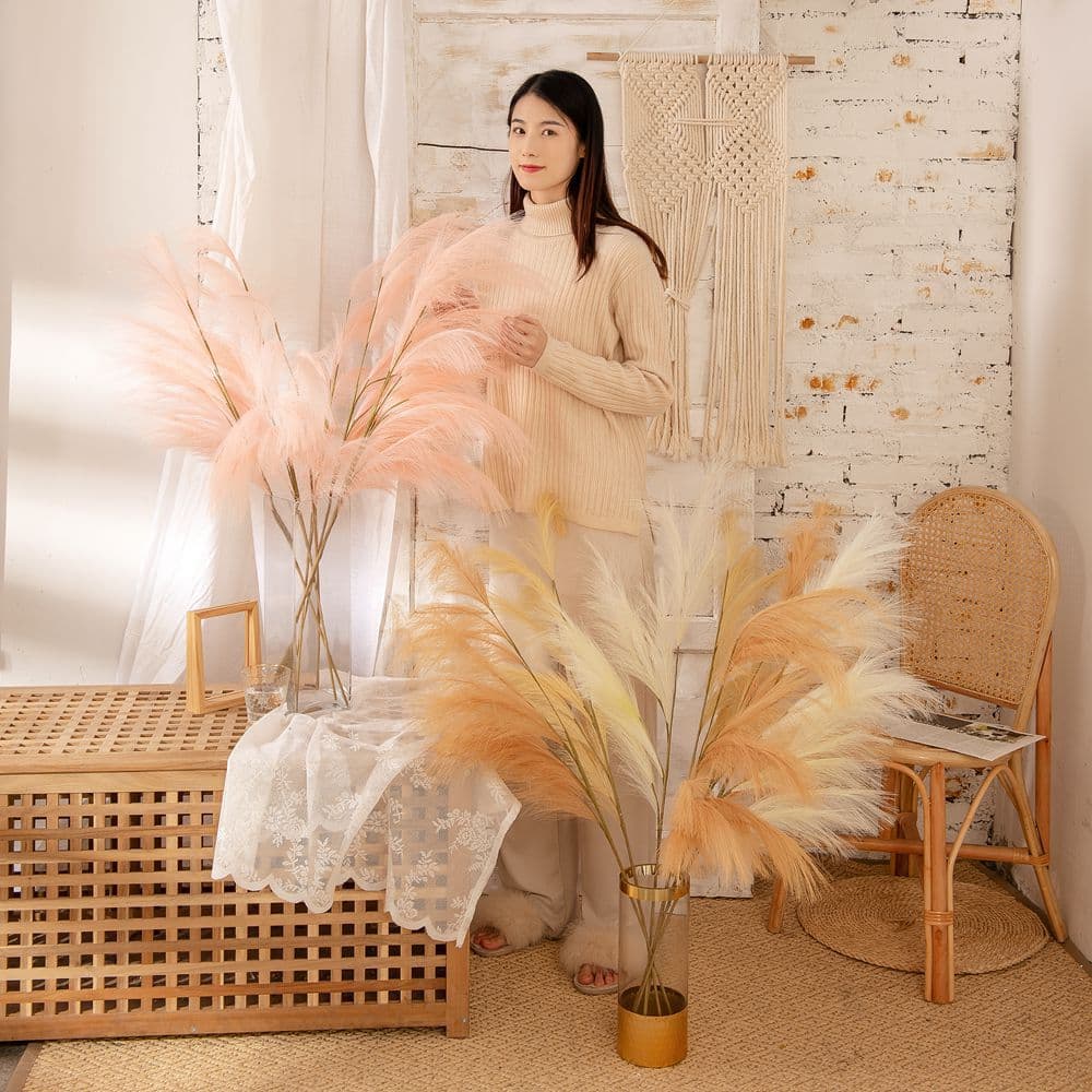 Clearance Sale Factory Yusheng Reed Pampas Grass Artificial Flowers Home Decoration Wholesale Fake Flowers MW09927