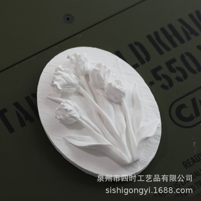 DIY Tulip Plaster Scented Disc White Blank for Wardrobe Decoration Car Hanging Aromatherapy Factory Direct