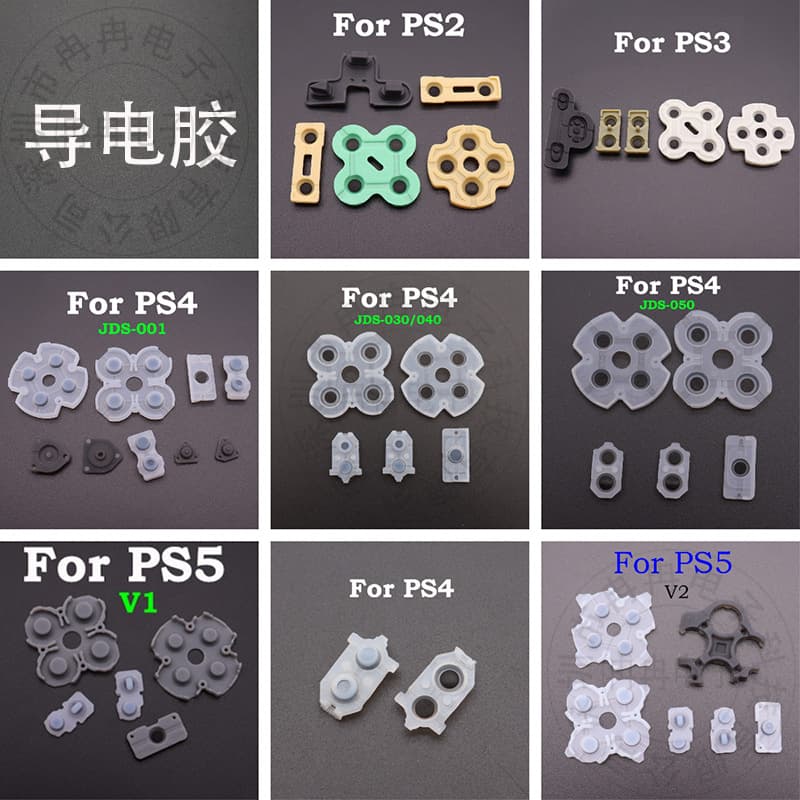 Conductive Rubber Button Pads for PS2 PS3 PS4 PS5 Controller Soft Silicone Pad Button Rubber