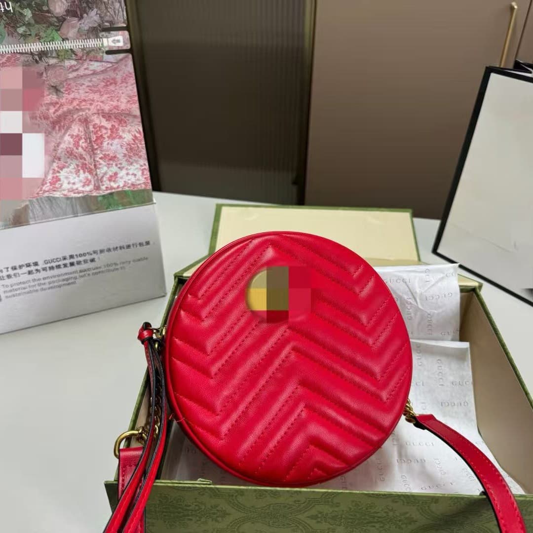 Gucci New Autumn Korean Style Women's Small Round Bag Shoulder Bag Crossbody Bag Round Cake Bag Ophidia