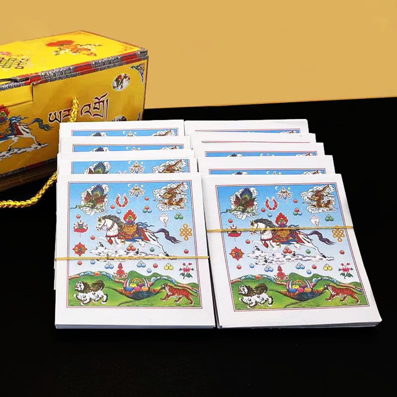Tibetan Lungta Paper for Blessings, Bulk Wholesale of Wind Horse Paper, New Portable 18 Bundles