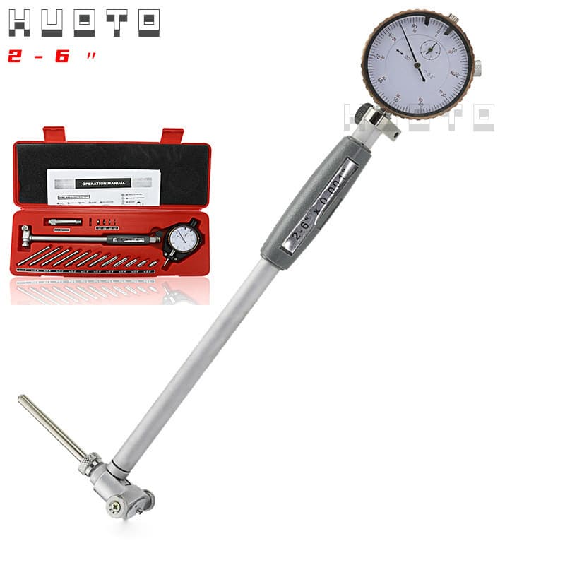 HUOTO 0.001" Imperial 2-6 Inner Diameter Dial Indicator Cylinder Bore Gauge
